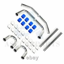 Universal 2.75 inch 8pcs Turbo Intercooler PIPING PIPE KITS Clamp Silicone