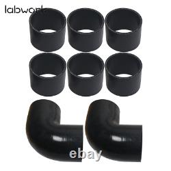 Universal 3 Aluminum Intercooler Piping U-Pipe Kit + Coupler Black + T-Clamps