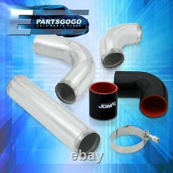 Universal 3 Inch Turbo Piping Kit Aluminum Mandrel Bends + Clamps + Blk Couplers