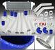 Universal 8 Pcs 2.5 Blue Coupler Polish Piping Intercooler Kit T-Bolt Clamp