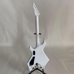 White Unfinished DIY Special Shape BC Electric Guitar Kits Black Binding