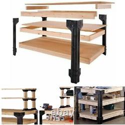 Workbench Table Leg Kit DIY Bench Custom Storage Shelf Legs Garage Shop Workshop