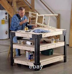 Workbench Table Leg Kit DIY Bench Custom Storage Shelf Legs Garage Shop Workshop