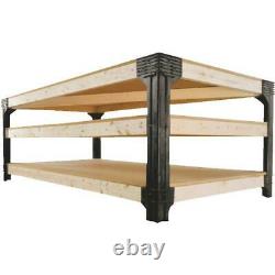 Workbench Table Legs Kit DIY Bench Custom Storage Wooden Shelf Garage Workshop