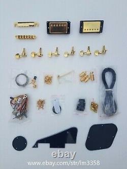 Zebra Wood Zingana Electric Guitar Kit (Body+Neck+All Parts) DIY Electric Guitar